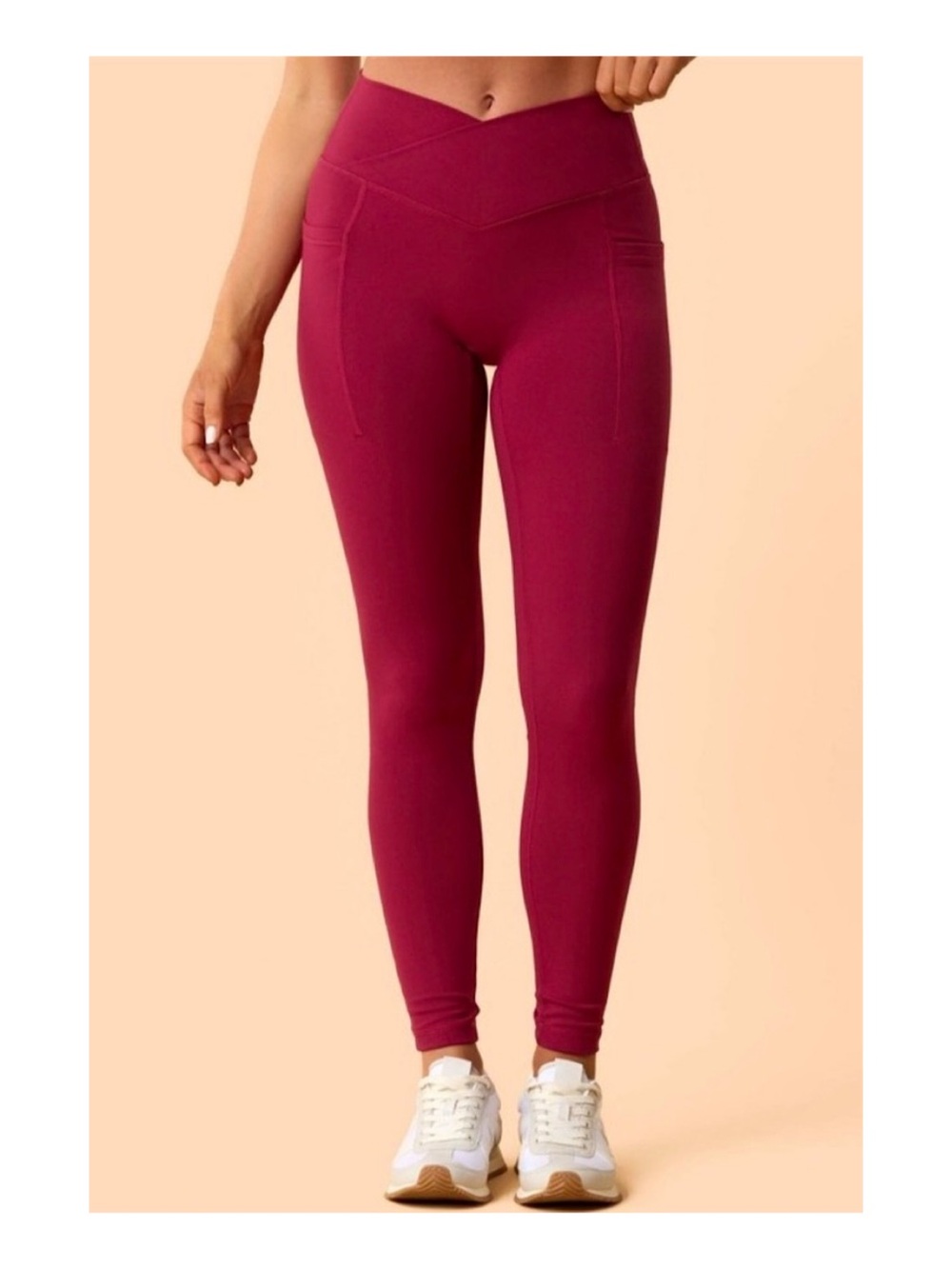 Blogilates Crisscross Leggings (Burgundy - Extra Small)
